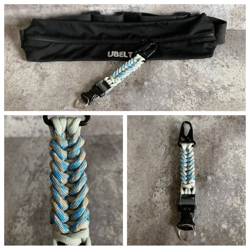 Paracord Whistle Keychain Hiking NEW Outdoor Sporty Handmade Unisex Blue